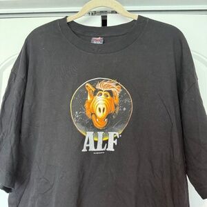 New Rare Vintage 2000 Alf the Alien Graphic T-Shirt 2000s Y2K NOS Black